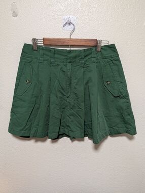Free People Pleated Dark Green Women’s Cargo Skirt Sz 12